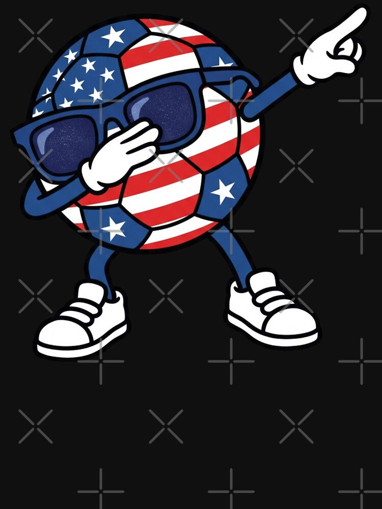 Dabbing American Soccer Ball Funny 2026 Design by FreshVibe Prints