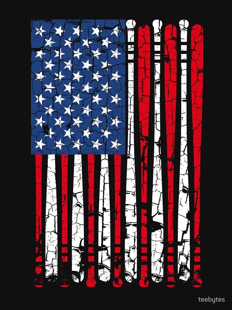 Baseball Vintage American Flag by teebytes