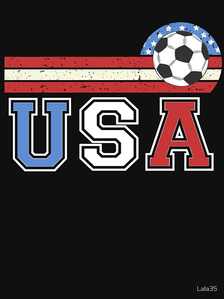 Patriotic Soccer USA Football player fan shirt for men or women by Lala35