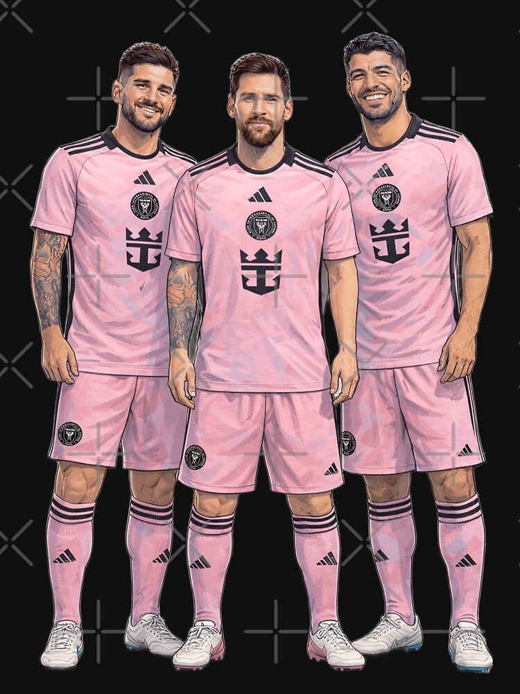 Messi, De Paul and Suarez Inter Miami artistic style – MLS Soccer by G-A-D-U