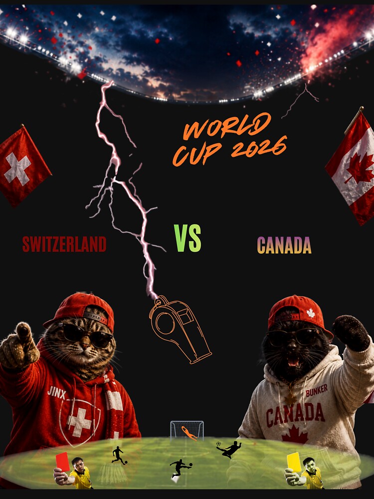 Switzerland vs Canada World Cup 2026 Cat Match by nexargraphics