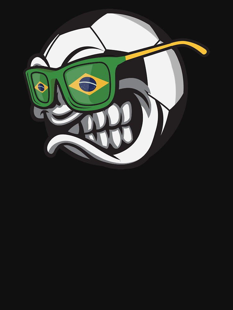 Brazilian Angry Soccer Ball with Sunglasses Brazil Fan by festivalshirt