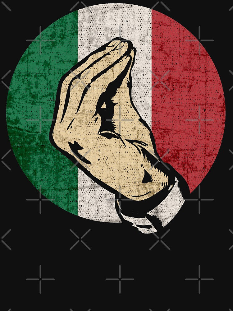 Italian Hand Gesture Sing Language Funny Italy Flag Vintage by alenaz