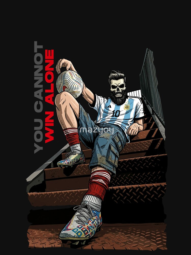 You Cant Win Alone Soccer Typography Design by mazyoy