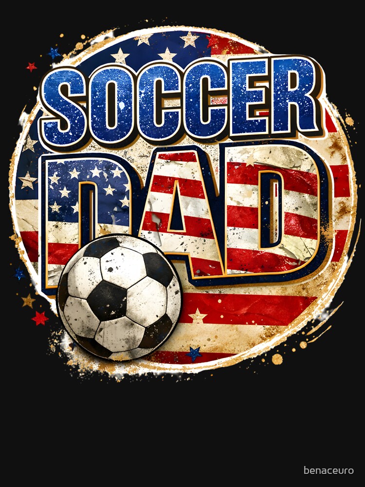Soccer Dad USA – Proud fan with flag by Azrou shop