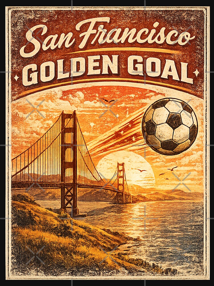 San Francisco Golden Goal Retro Golden Gate Bridge Shirt | Vintage California Soccer Travel Design by Globalcitytees