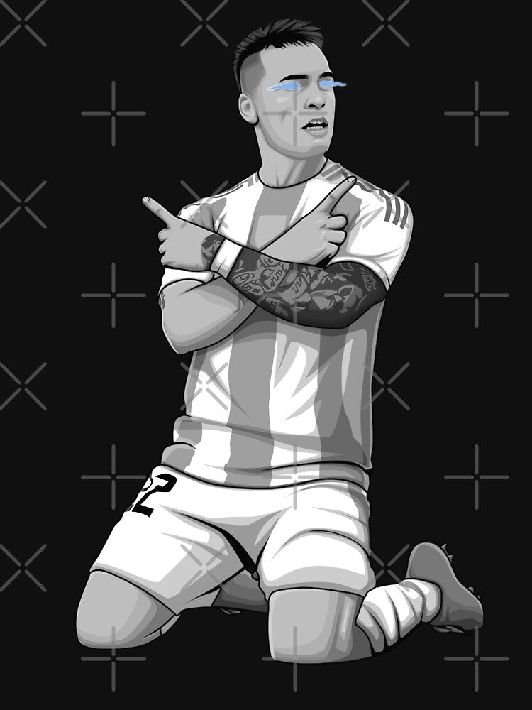 Lautaro Martinez Black and White Version. by Aldduardo