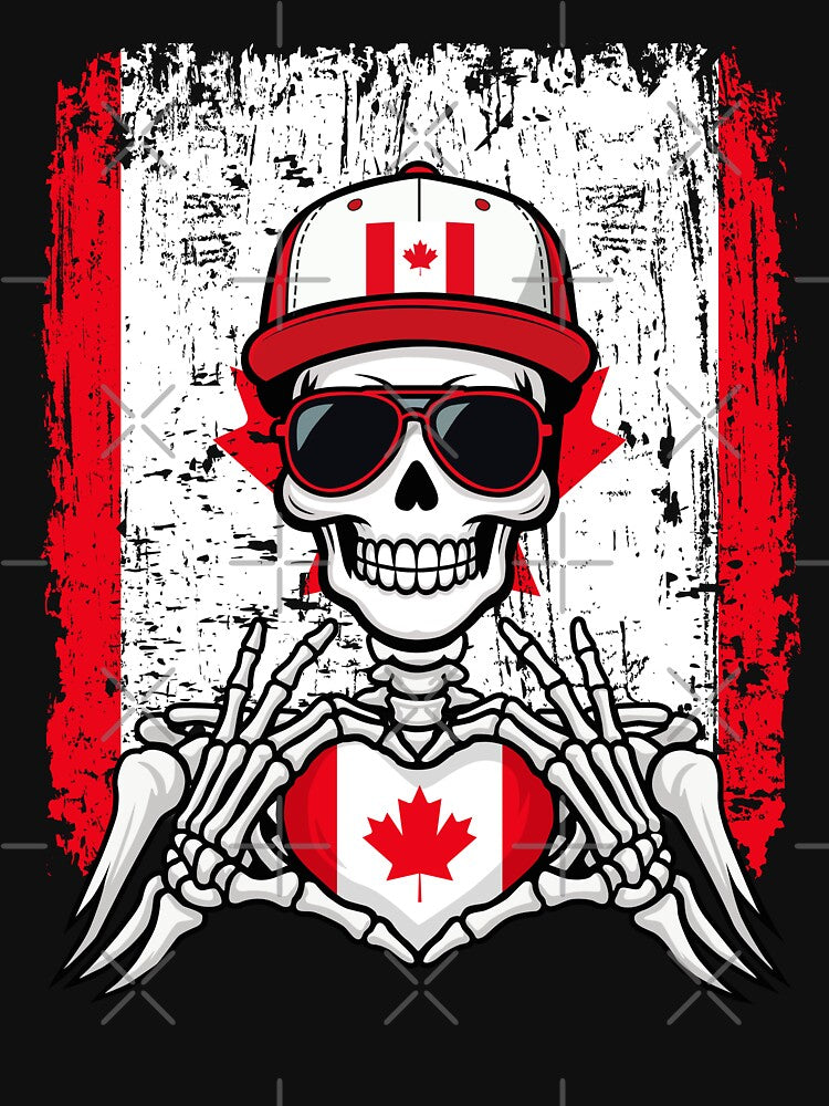 Canadian Pride Skeleton Art Tee by Colorful Designs