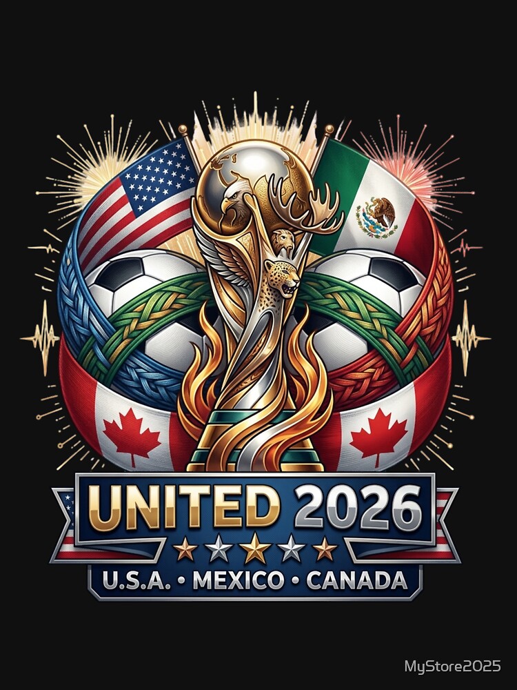 United 2026 Soccer Nations Trophy - USA Mexico Canada Mascot Art by MyStore2025