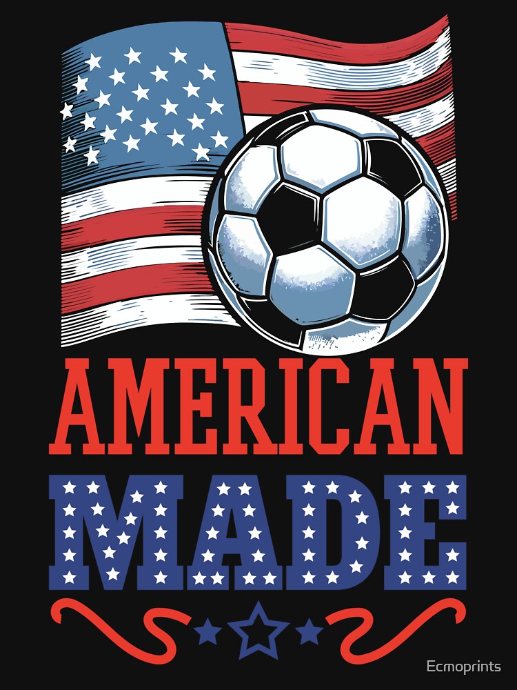 USA Flag with Soccer Ball American Made by Ecmoprints