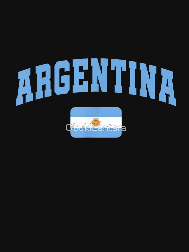 Vintage Argentina Football Flag Varsity Style Light Blue Collegiate Typography Graphic by ObukiLantara