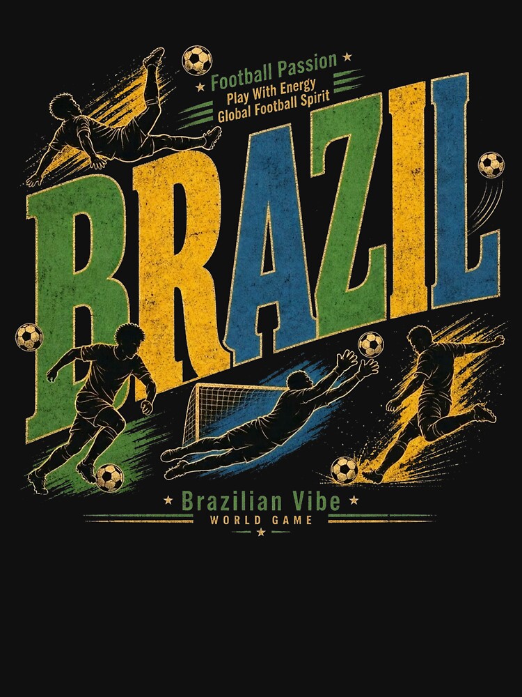 Brazil Football Vibes Retro Sports Design by Verycutethings