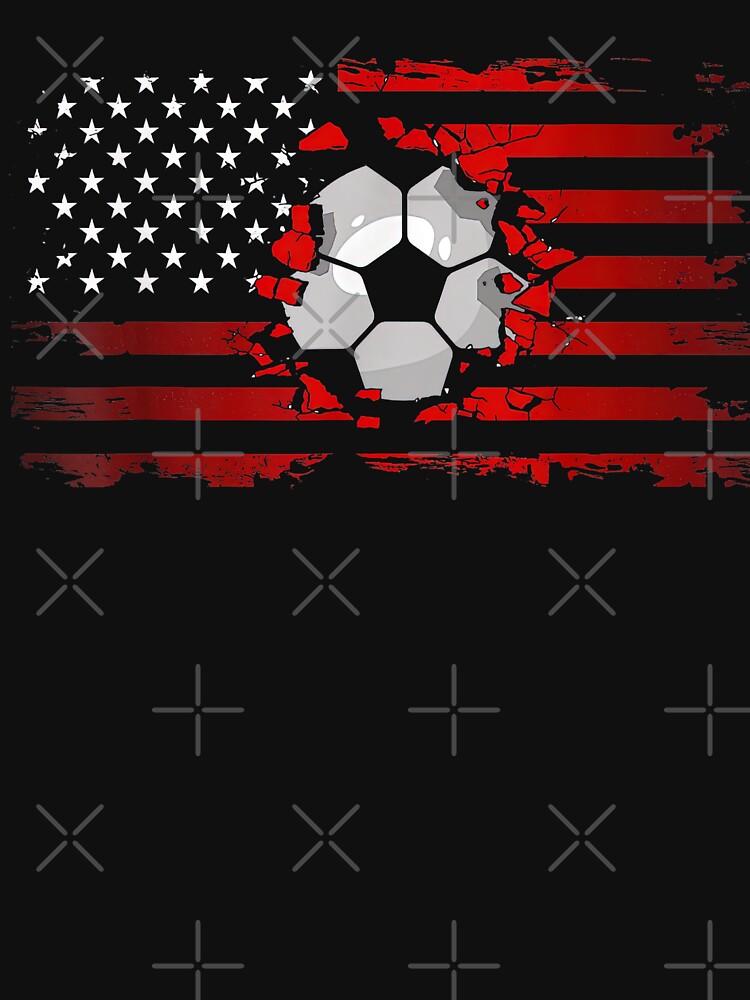 USA Soccer American Flag Distressed Soccer Ball T-Shirt by 3liegy