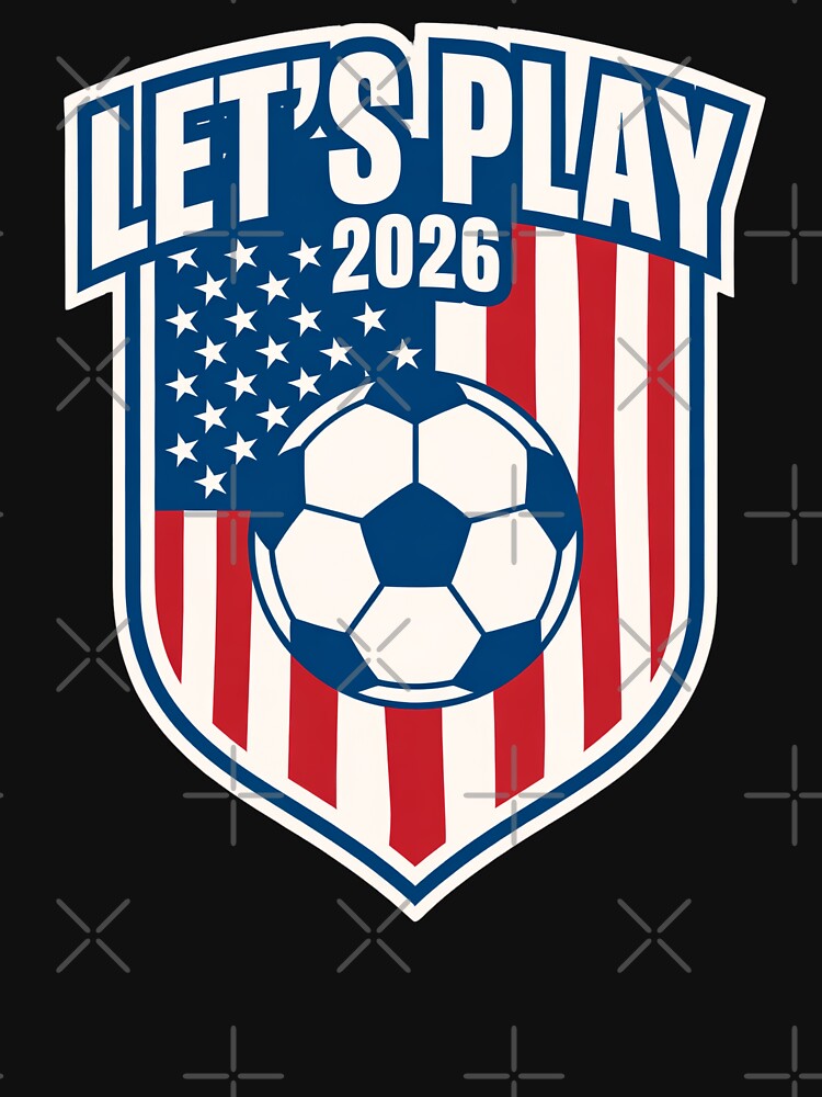 Let's Play 2026 Patriotic Soccer USA Flag Design by RDRdesign