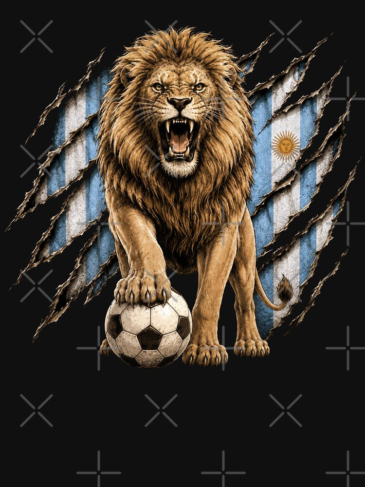 Lion Soccer Legend Argentina Inspired Football Fan by pixiedustpaint