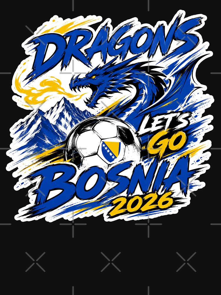 Bosnia 2026 Dragons Football Design by RedCircleArt
