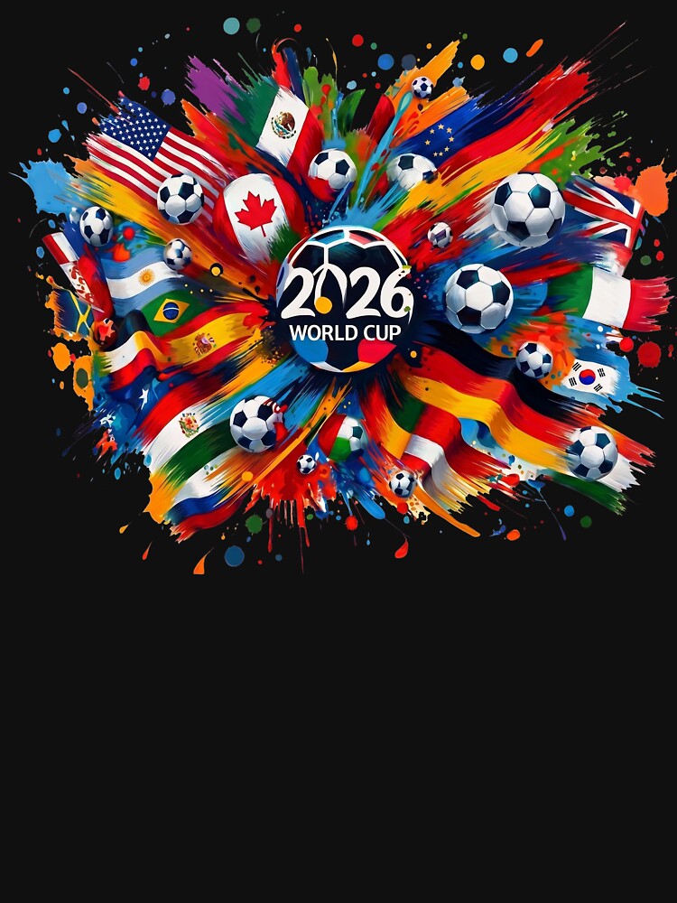 World 2026 Cup Flags Splash Soccer Fan Graphic by PixlCrypt