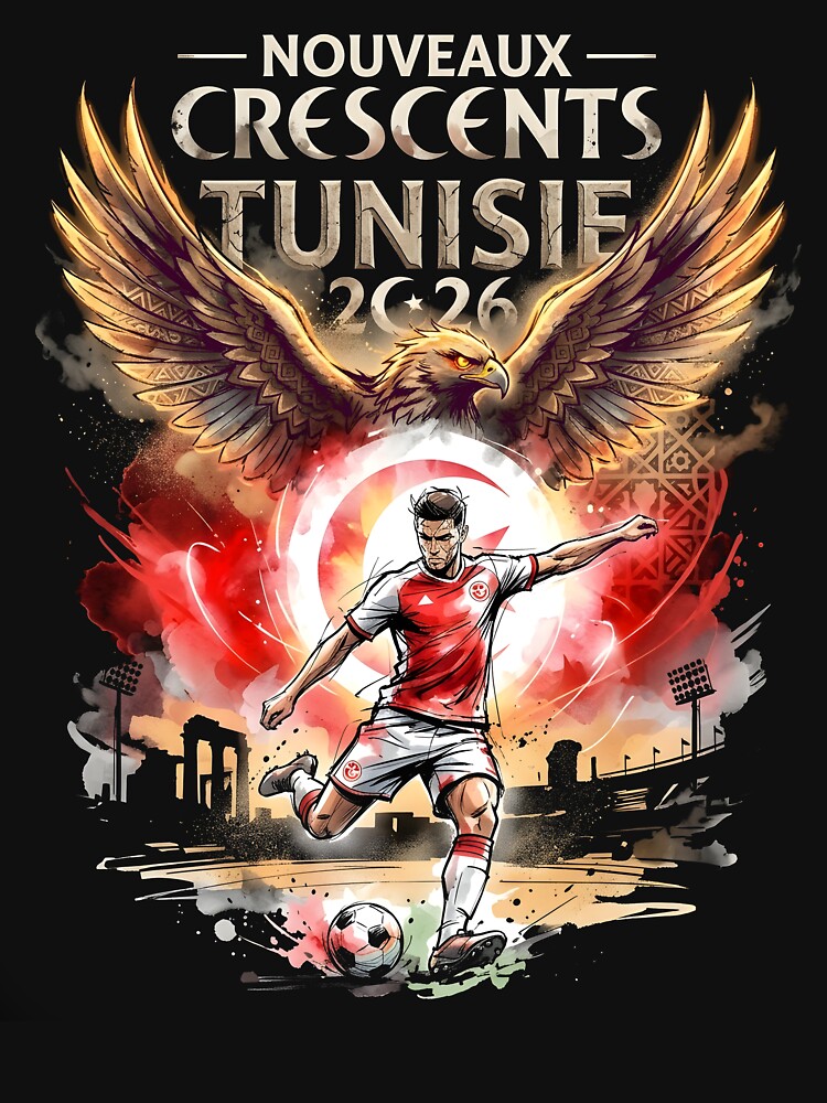 Nouveaux Crescents Tunisie - World Cup 2026 Soccer Design by VoidAnimeStudio