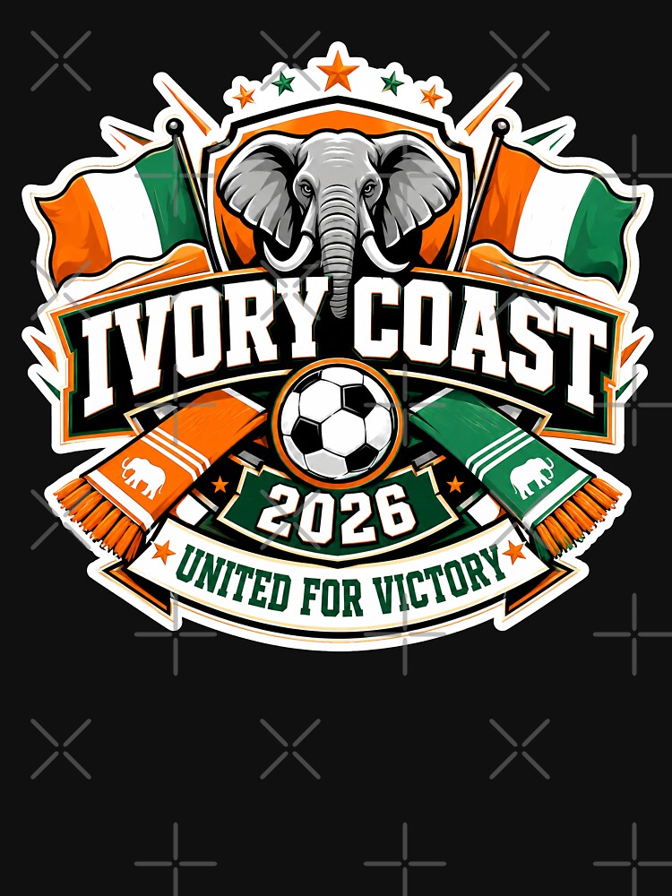Ivory Coast 2026 Elephants Football Crest by RedCircleArt