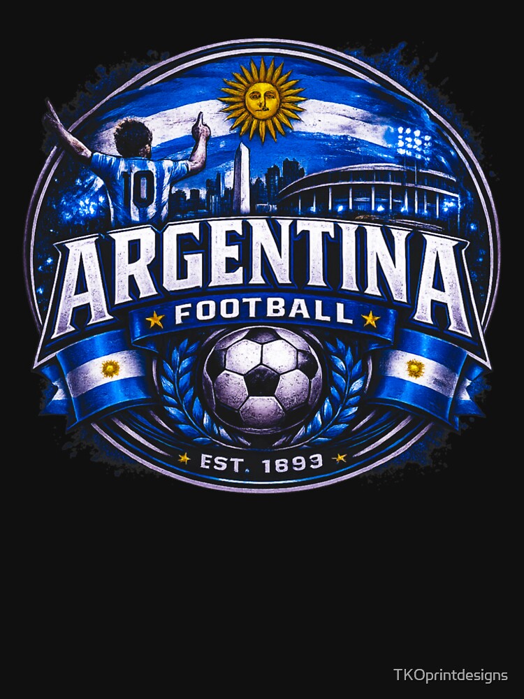 Argentina Football Badge Logo – Hardcore Futbol Fan Design by TKOprintdesigns