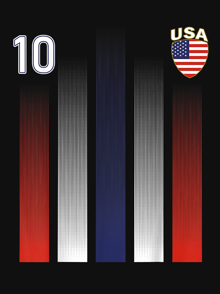 USA Soccer 10 American Soccer USA Jersey Fan T-Shirt by Bobby-Bancel