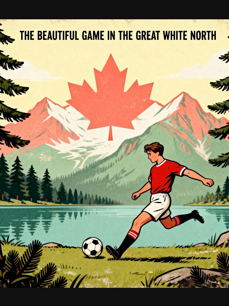 The Beautiful Game In The Great White North - Vintage Canada Soccer Poster by HappySproutArt