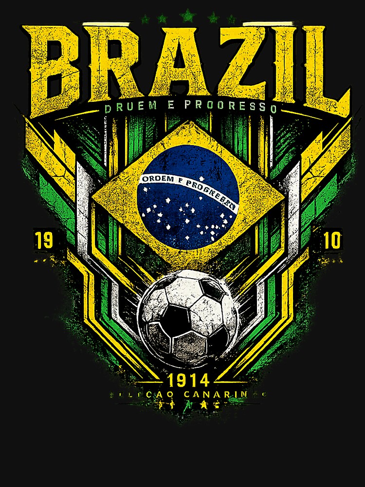 Brazil Football Vintage Badge | Brazilian Soccer Fan Graphic by TheWorldGameStudio