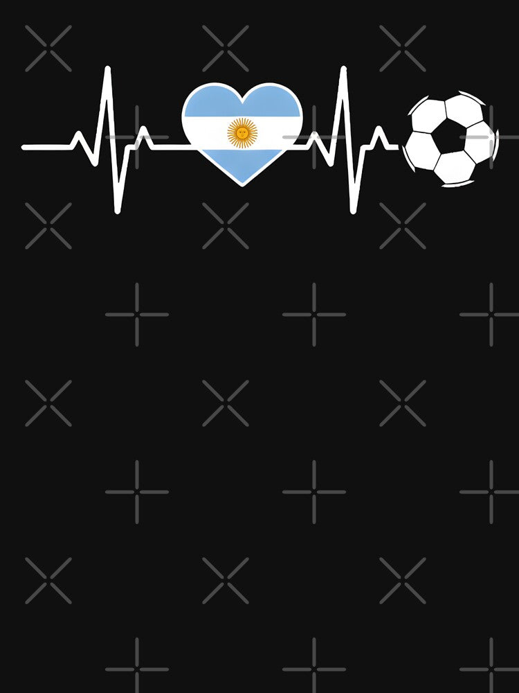 Argentina Football Heartbeat | Albiceleste Soccer Fan by dudelinart