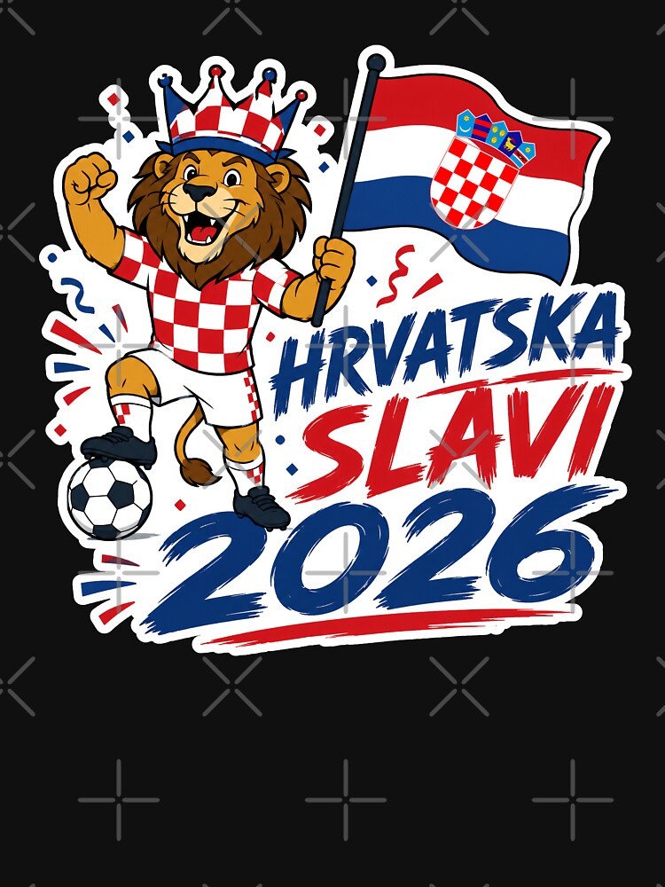 Croatia 2026 Football Lion Fan by RedCircleArt