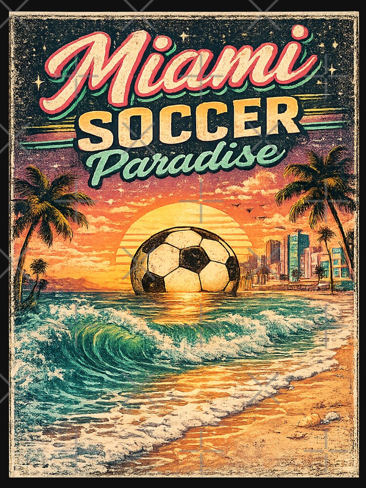 Miami Soccer Paradise Retro Florida Travel Shirt | Vintage Beach Soccer Design by Globalcitytees