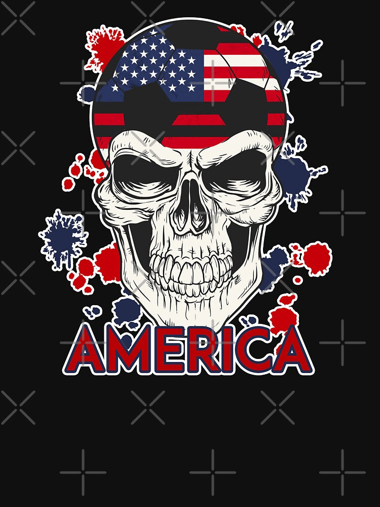 USA Soccer Skull American Soccer Player US Flag by anziehend