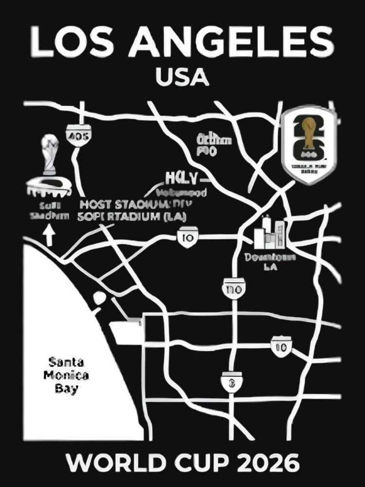 Los Angeles 2026 Soccer Host City Map by shopmamabite