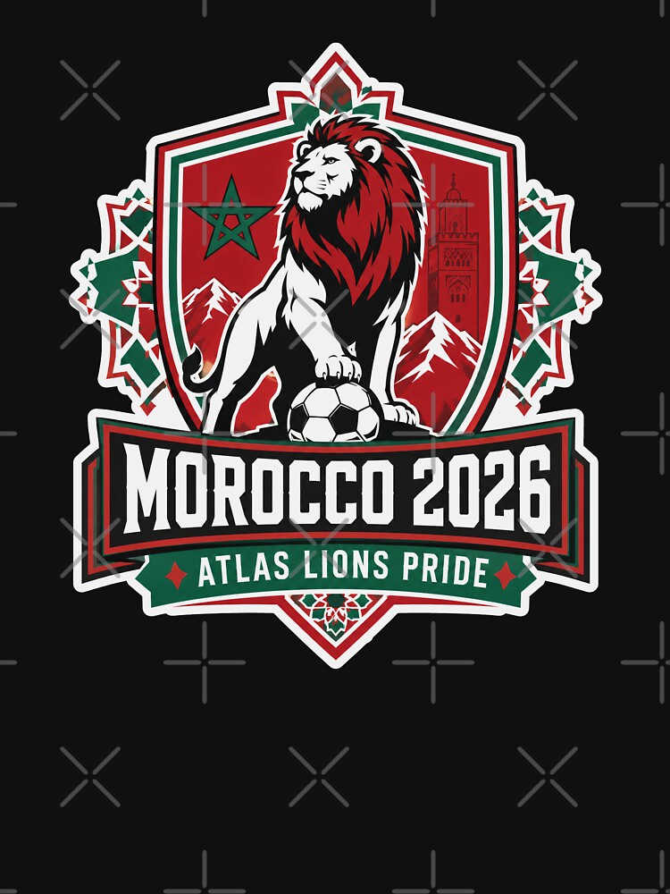 Morocco 2026 Atlas Lions Football Crest by RedCircleArt