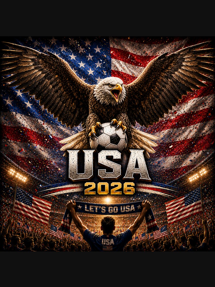 USA 2026 Football Supporter | Bald Eagle Soccer Fan Art | World Cup Inspired Design by Winetastic-Art