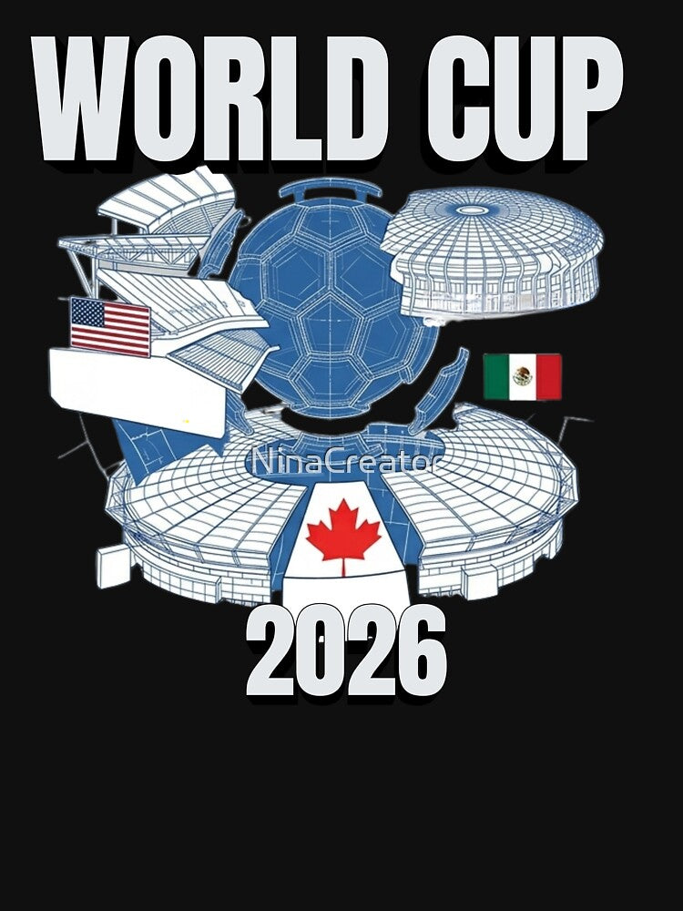 World Cup 2026 Stadium Blueprint Graphic Tee – Hosts United Soccer Shirt by NinaCreator