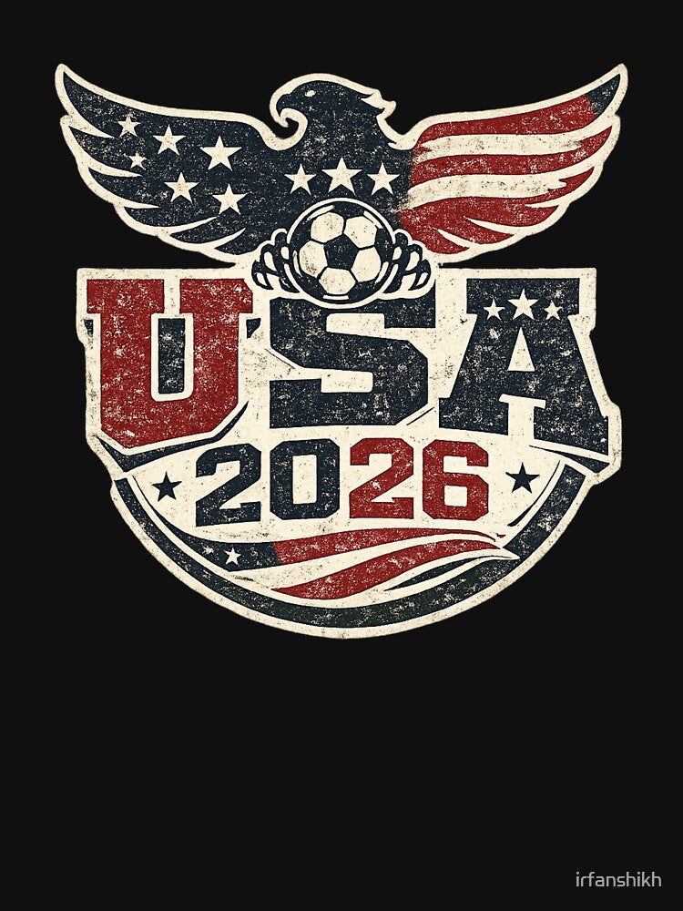 USA 2026 Eagle Soccer Patriotic Badge Art – American Football Pride Design | USA Soccer Fan Gift by irfanshikh