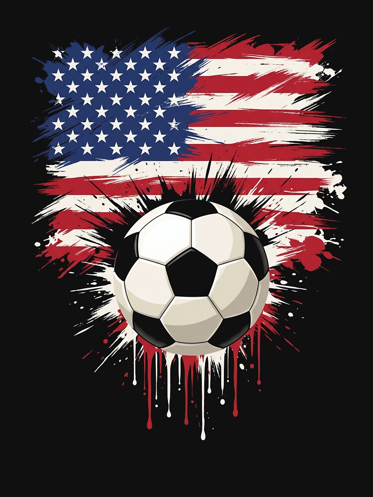 USA Soccer Ball American Flag Sports Fan by SofenArt