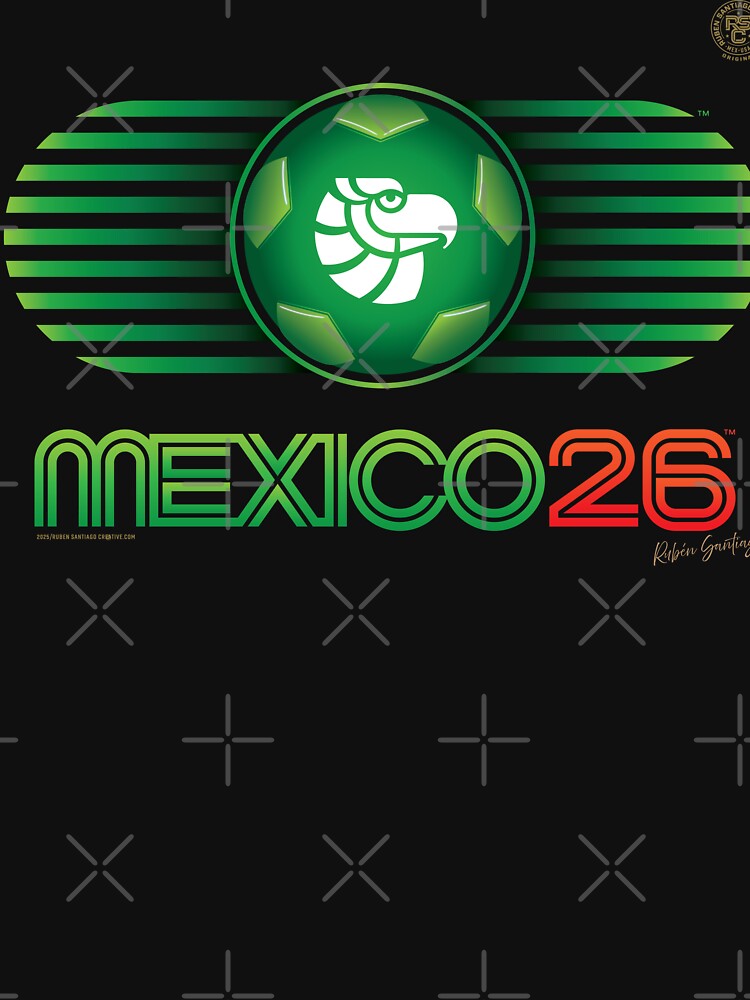 Mexico 26 World Cup Retro Logo. Autographed by RSC-STORE