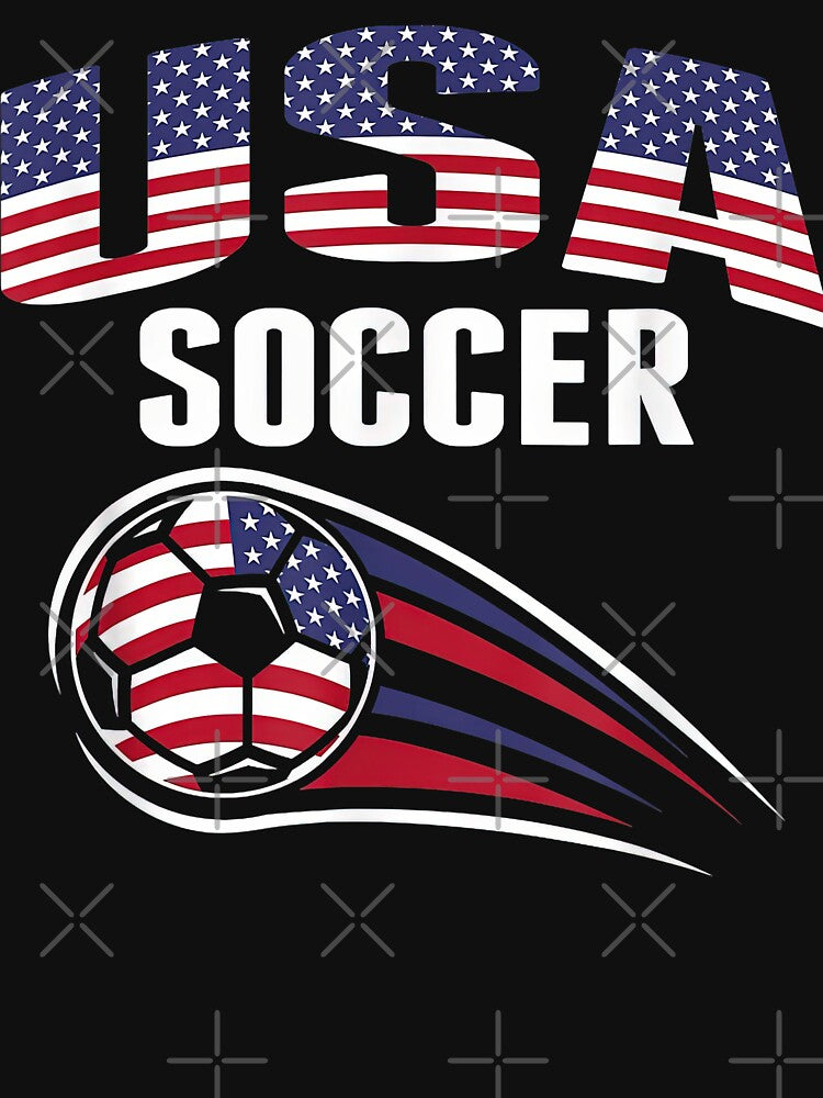 USA Soccer American Flag Soccer Ball T-Shirt  USA Football Fan Design by 3liegy