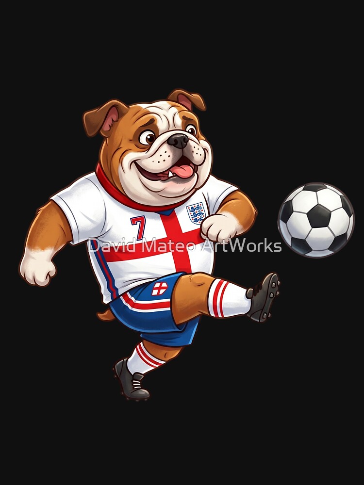 England Bulldog — Football World Cup 2026 Cartoon Mascot Sticker by David Mateo ArtWorks