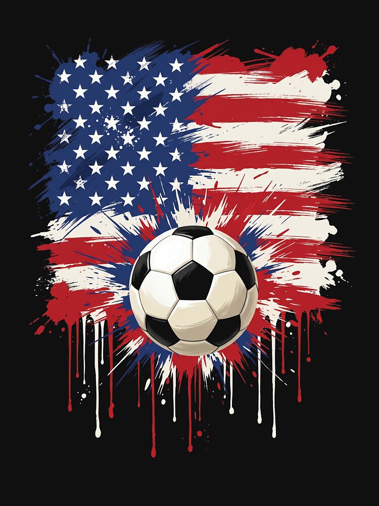 USA Soccer American Flag Patriotic Fan by SofenArt