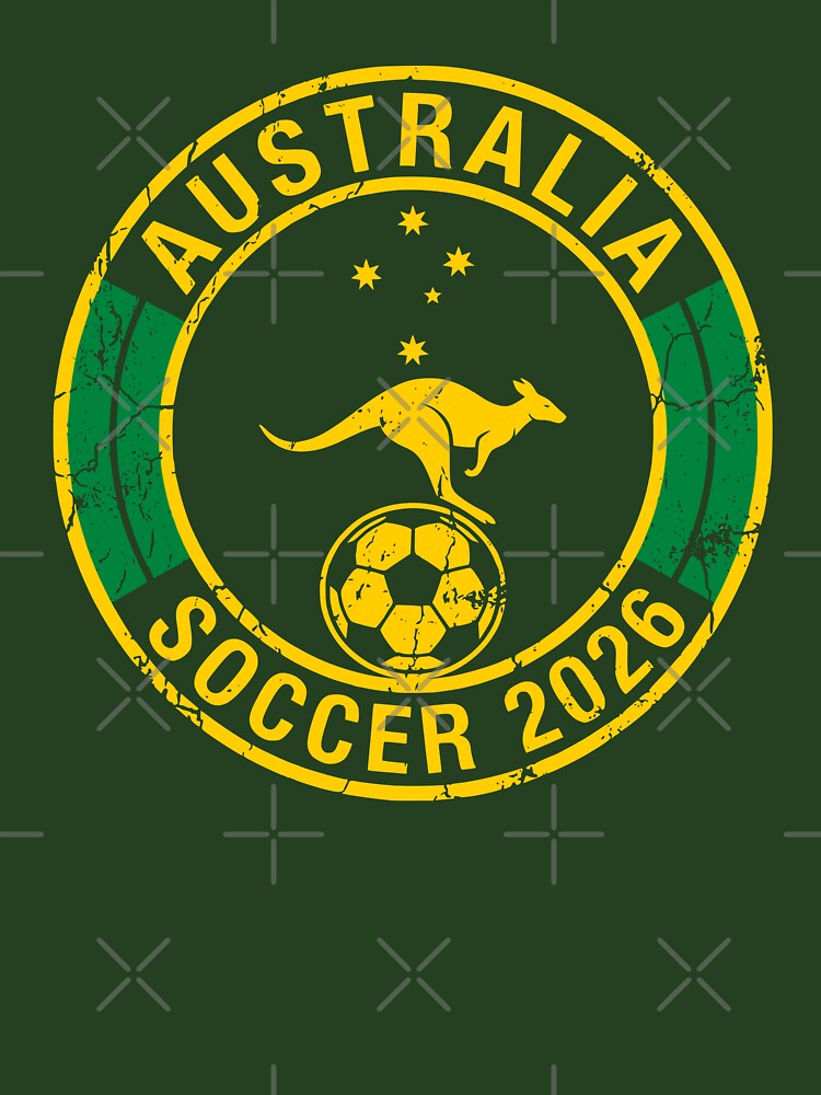 Vintage Australia Soccer 2026 Kangaroo Circular Badge by Imaginationbeyond