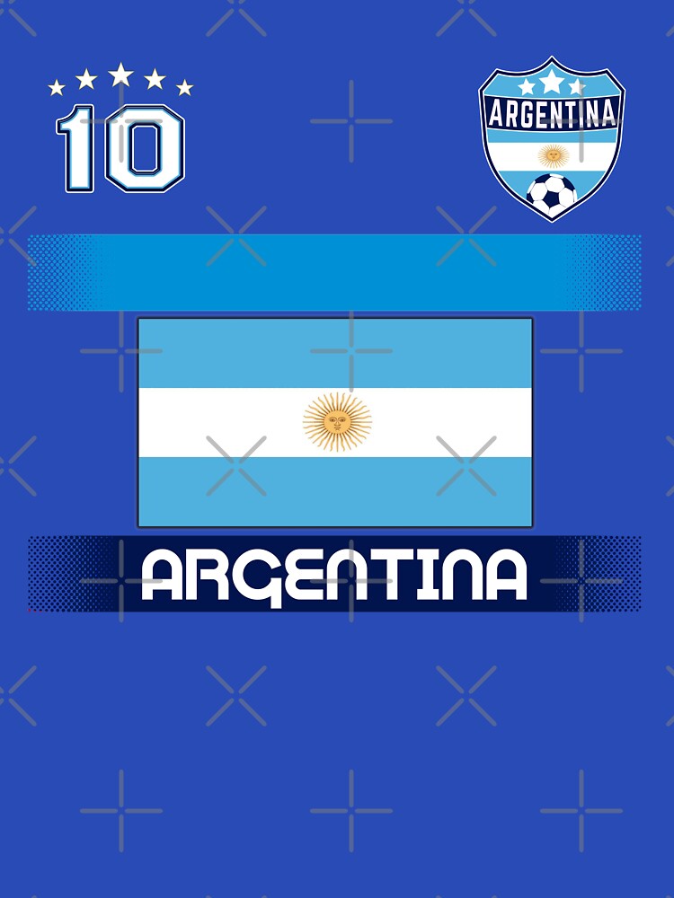 Argentina Soccer Shirt with Flag, Shield and Number 10 by fermo