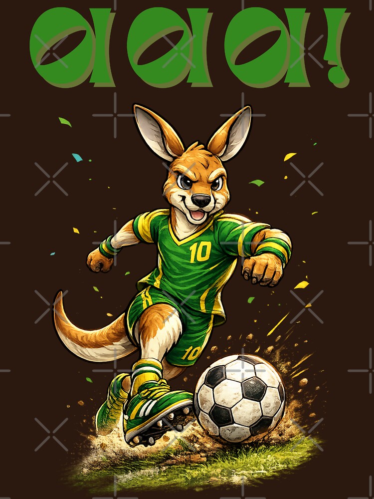 Aussie Soccer Roo, Australian Football Mascot Kangaroo by Cadsdiva