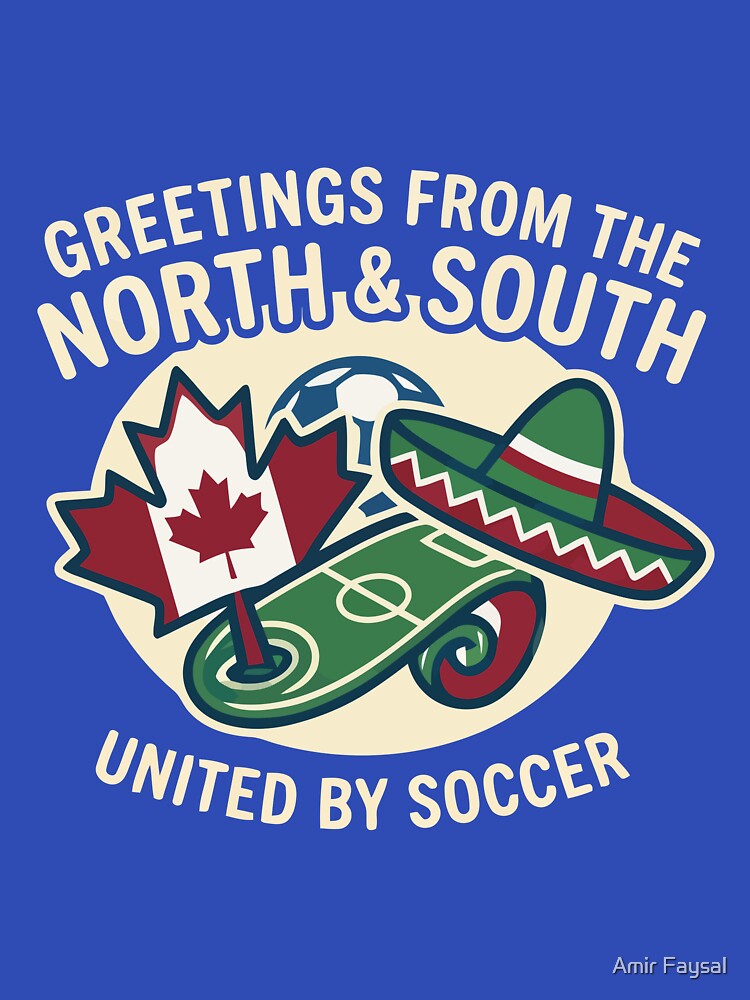 United By Soccer Greetings From North And South by Amir Faysal