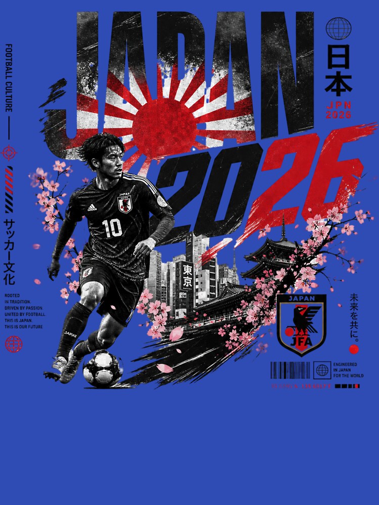Japan 2026 Football World Cup Glory | Samurai Blue Fan Supporter Shirt by rushaib