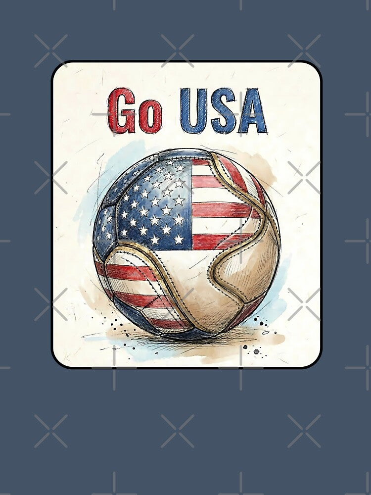 Go USA Soccer Ball Flag  | American Football Fan Graphic Tee by PryntedLabs