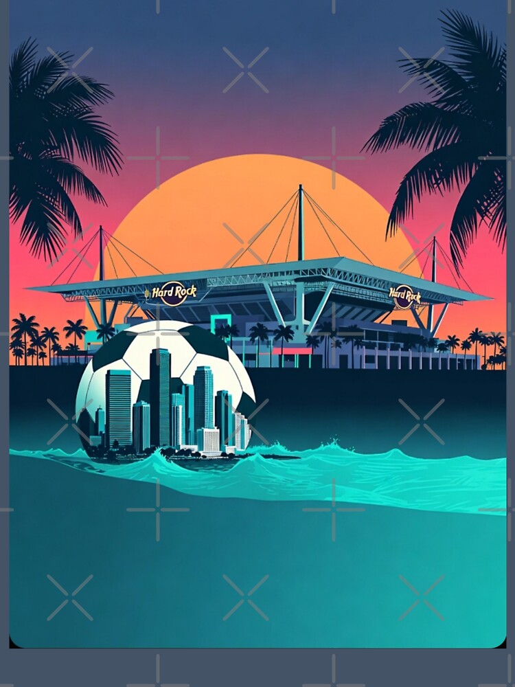 Miami Hard Rock Stadium Sunset Soccer Art by Nexus Space