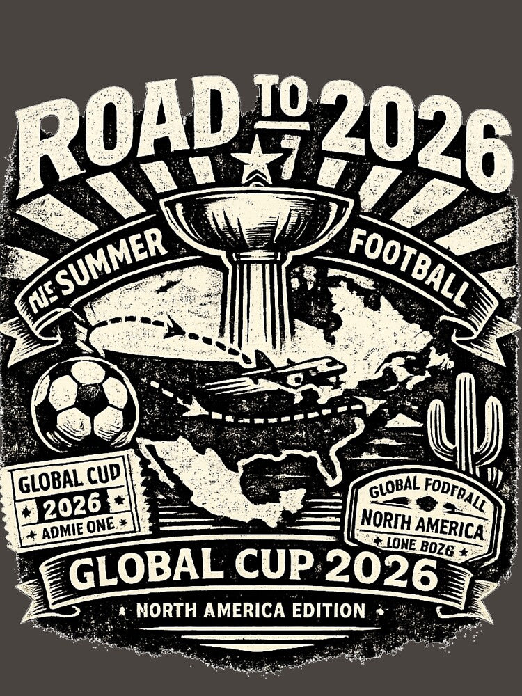 Global Cup 2026 North America Edition Vintage Football T-Shirt by AtomicThreadCo
