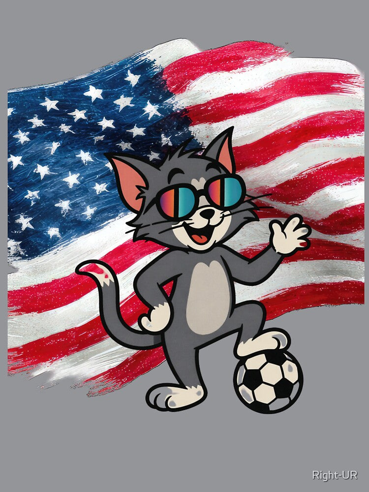 Cool American Soccer Cat | Funny USA Football Lover by Right-UR